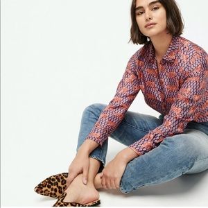 J. Crew Collection Silk-Twill Shirt in Tiger Print